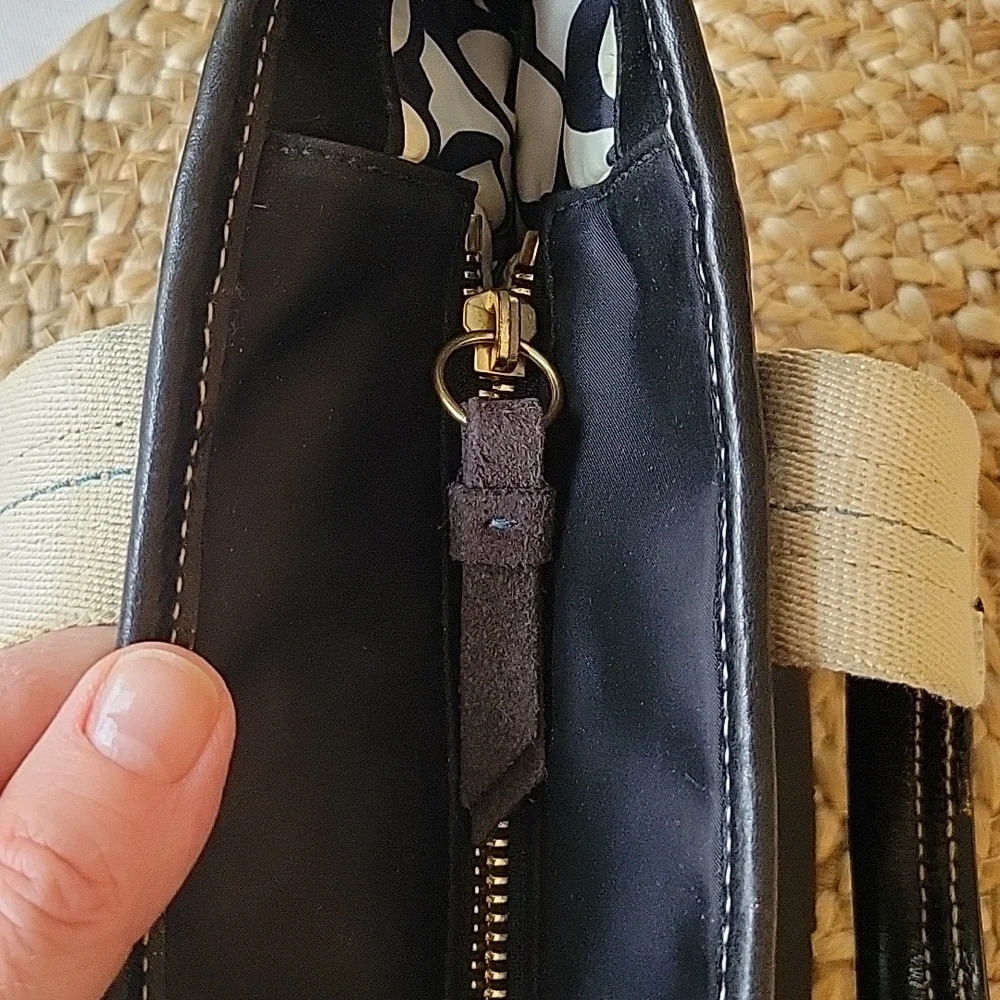 Coach Hampton Mini Nylon Shopper Tote Leather Dark Brown Leather Trim - Picture 7 of 16